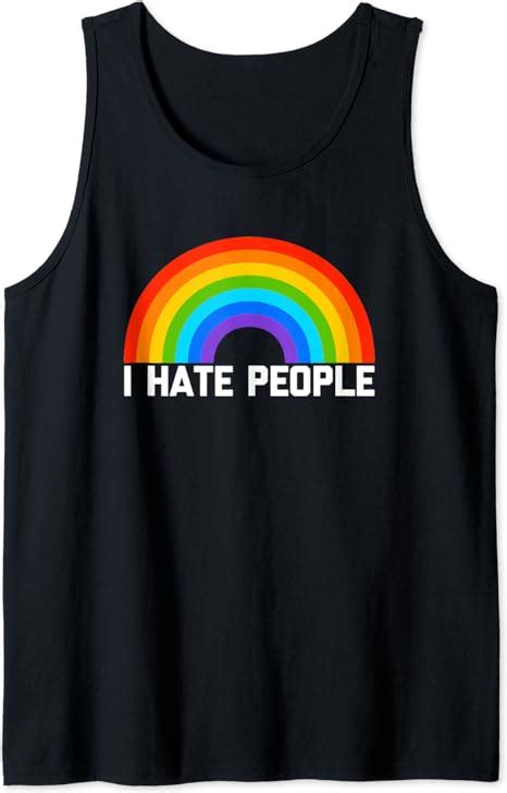 I Hate People Rainbow T Shirt Funny Saying Sarcastic Cool
