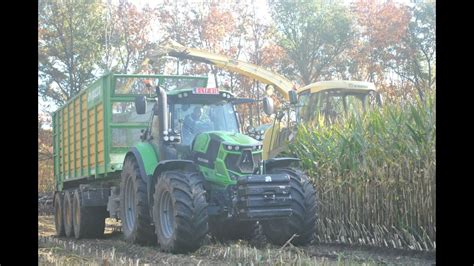 Harvesting Mais Pitwork Krone Big X630 3X Deutz Mais Hakselen J K Van