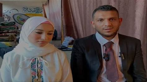 غزہ کے سکول میں پناہ گزین جوڑے کی بموں کے سائے میں شادی