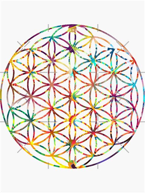 Flower Of Life Sacred Geometry Psychedelic Geometric Art Sticker By