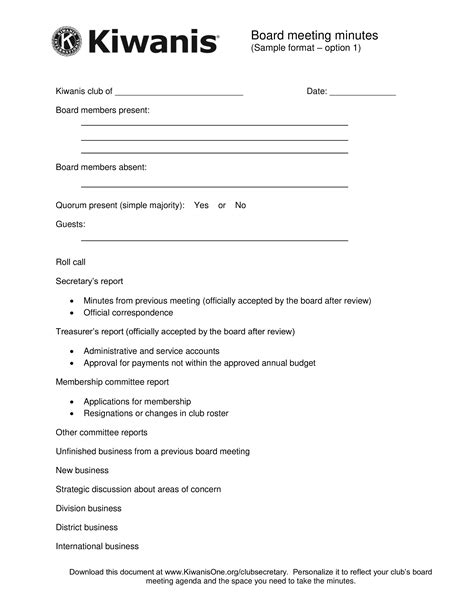 Sample Board Membership Application Template / 13 Meeting Minutes Templates To Help You Ace Your ...
