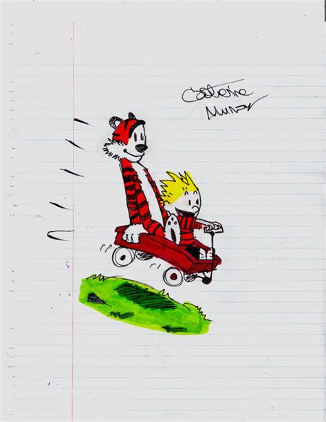 Calvin And Hobbeswagon Ride By Narutostalker On Deviantart