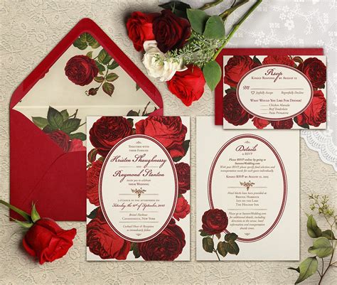 Digital Romantic Wedding Invitation Printable Romantic Rose Etsy