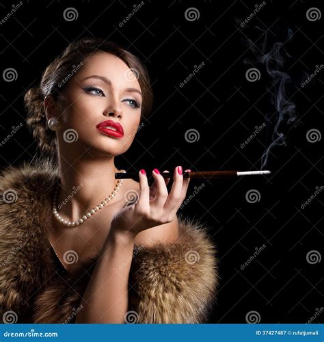 Retro Beautiful Attractive Woman Wearing Fur Stock Image Image Of Lady Cute 37427487