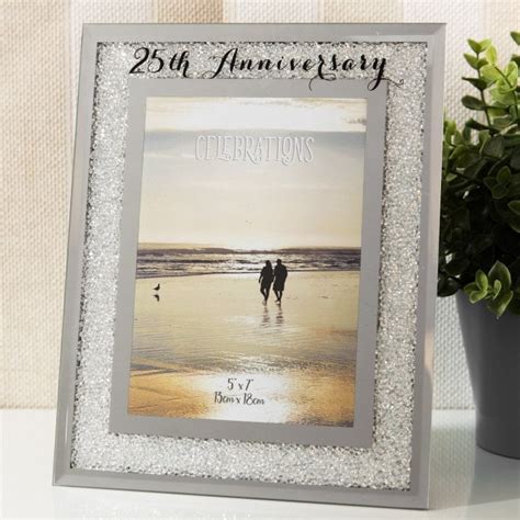 25th Silver Wedding Anniversary 5x7 Crystal Photo Frame