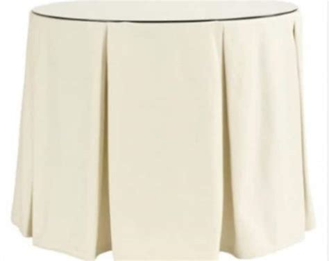 Round Table Skirt Pleated Box Pleats White Ivory Navy Pink Or Any