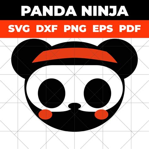 Panda Svg Panda Ninja Png Cute Panda Clipart Svg Dxf Etsy