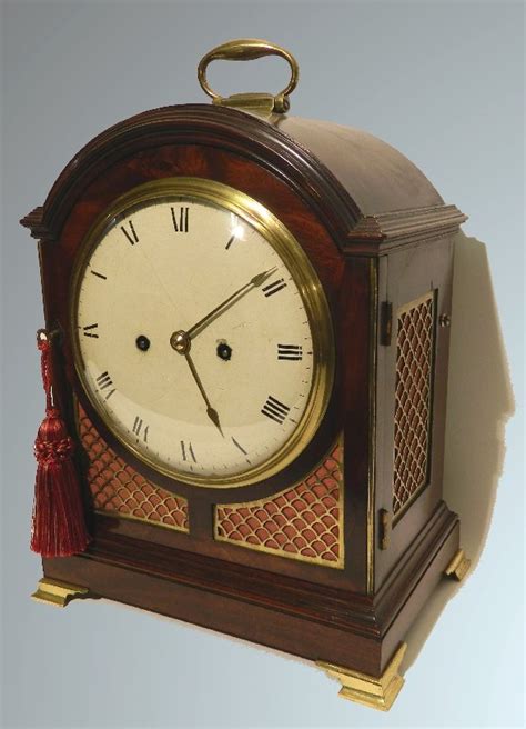 English Regency Double Fusee Mahogany Bracket Clock