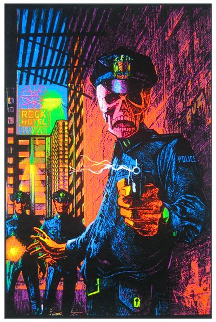 In The Name Of The Law Flocked Blacklight Poster 23 X 35 Black