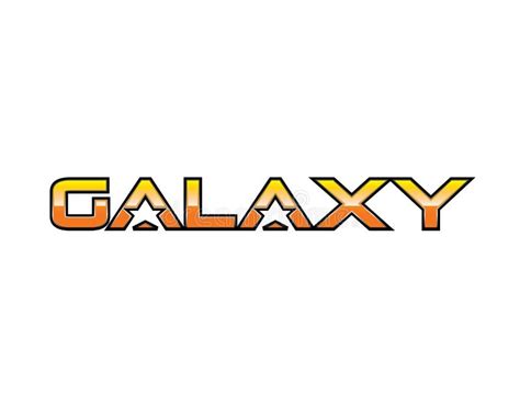 Wordmark Of Galaxy Typography Logo Stock Vector Illustration Of