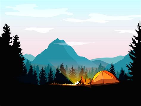 100 Contoh Gambar Ilustrasi Pemandangan Gunung Gambarilus Riset