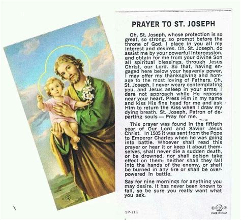 Unfailing Prayer To Saint Joseph St Joseph Novena