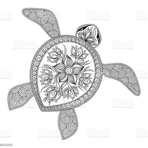 Free printables plus 5 best tips on how to color beautiful mandalas! Pattern For Coloring Book Decorative Graphic Turtle Stock ...