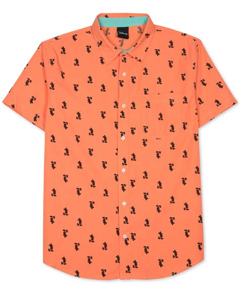 Jem Mickey Mouse Print Short Sleeve Shirt In Orange For Men Lyst