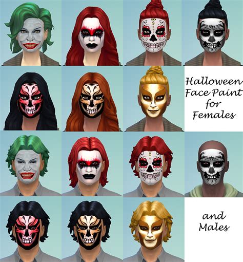 My Sims 4 Blog Halloween Face Paint For Males And Females