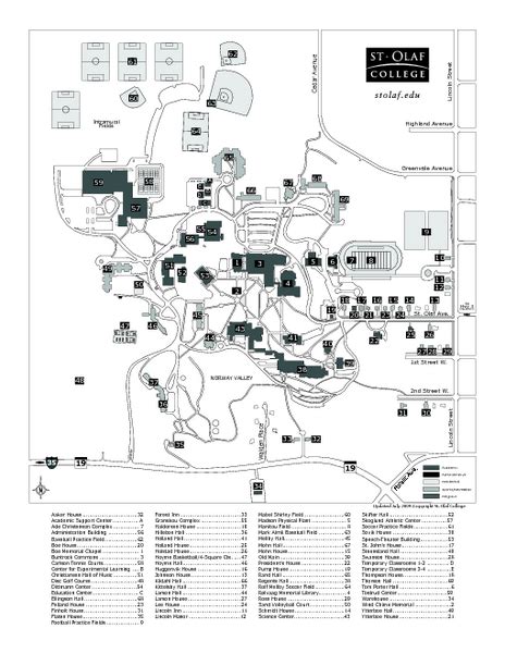 St Olaf College Map St Olaf Ave Northfield Mn • Mappery