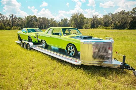 Aluminum Car Open Trailer In Car Carrier Custom Trailers Towing Vehicle