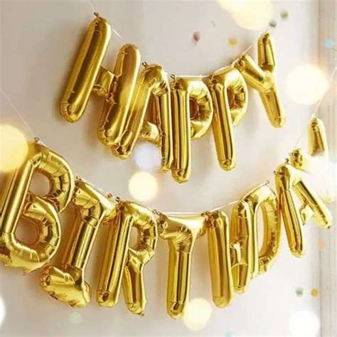Happy Birthday Letter Balloons Gold Enfete
