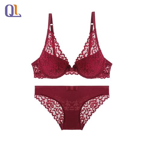 Ladies Sexy Lace Push Up Tops Cutout Lace Hig Elastic Lingerie Women Bra Panty Set China Sexy