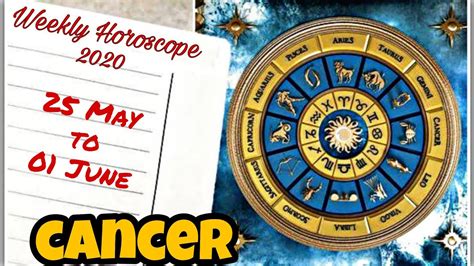 Cancer Weekly Horoscope 25 May To 01 June 2020 Youtube