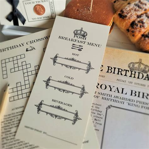 Personalised Posh Birthday Breakfast In Bed Kit By Vintage Twee Notonthehighstreet Com