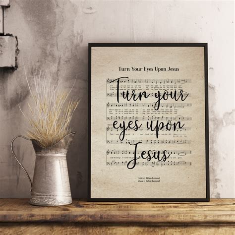Turn Your Eyes Upon Jesus Vintage Hymn Wall Art Print Etsy