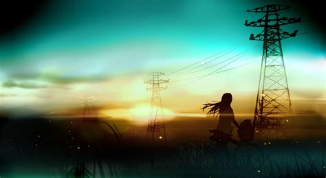 Anime Girl Landscape Wallpapers Top Free Anime Girl Landscape