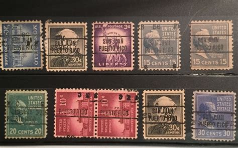 Nine stamps with the SAN JUAN PUERTO RICO precancelS | San juan puerto rico, Puerto rico, Stamp