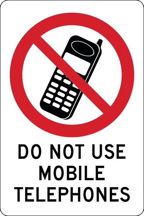 Prosafe Prohibition Sign Do Not Use Mobile Phones Metal 450mm X