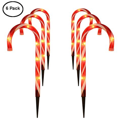 Candy Cane Lights Cane Candy Decorations Outdoor Pathway Light With