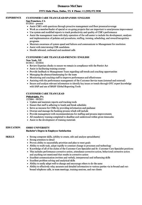 There are five main sections to every cover letter. Customer Service Team Leader Job Description For Resume - Job Retro