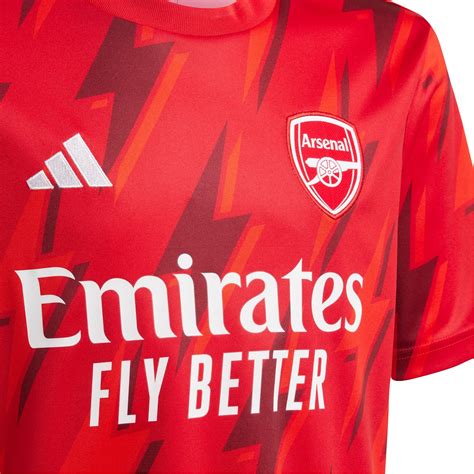 Adidas Arsenal Pre Match Shirt 2023 2024 Juniors Scarlet Red