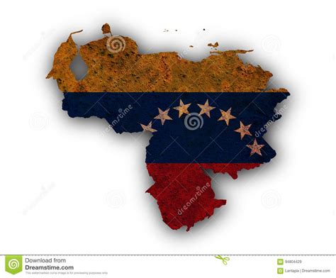Map And Flag Of Venezuela On Rusty Metal Stock Image Image Of Flag
