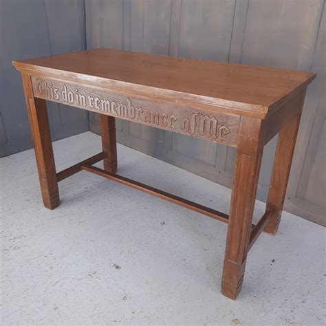 Oak Church Communion Table ‘this Do In Remembrance Of Me Vinterior