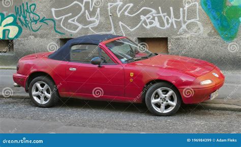 Old Small Sport Car Mazda Mx 5 Coupe Parked Editorial Stock Image