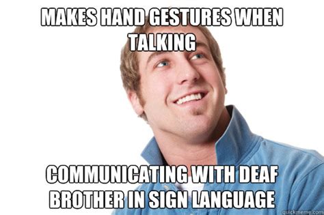 Half brother in sign language. makes hand gestures when talking communicating with deaf ...