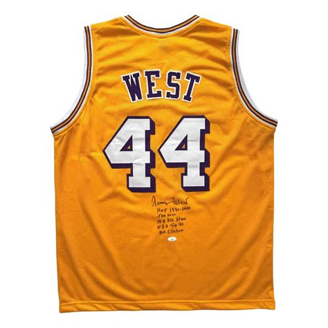 Jerry West Signed Multi Inscribed Los Angeles Lakers Jersey Coa Jsa