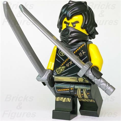 New Ninjago Lego Cole Legacy Rebooted Black Ninja Minifigure With Swor