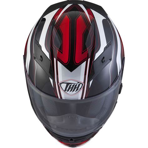 Thh Ts 80 6 Black Red Full Face Motorbike Helmet Tinted Visor Kit