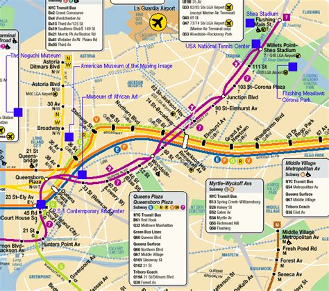 Nyc Subway Map Queens Map Vector