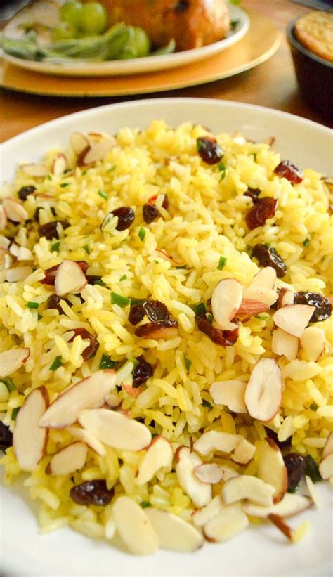 2 tbsp fresh cilantro, minced. Saffron rice with cranberries and slivered almonds ...