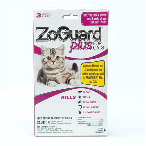 Zoguard Plus Flea And Tick Prevention For Cats 3 Months Protection
