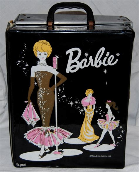 Vintage Barbie Doll Black Carrying Case Made In 1962 By