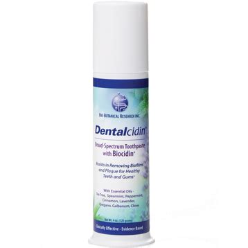 The active ingredient in dentalcidin™ls oral rinse is biocidin®, a proprietary blend of 17 botanical extracts and essential oils. Dentalcidin Toothpaste Biocidin 4 oz by Bio-Botanical ...