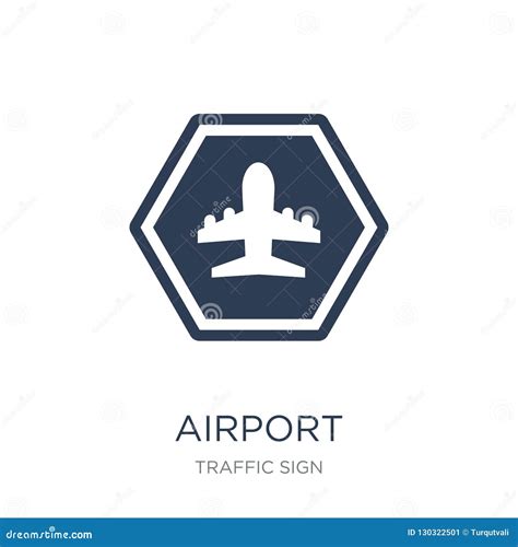 Airport Sign Icon Trendy Flat Vector Airport Sign Icon On White Stock
