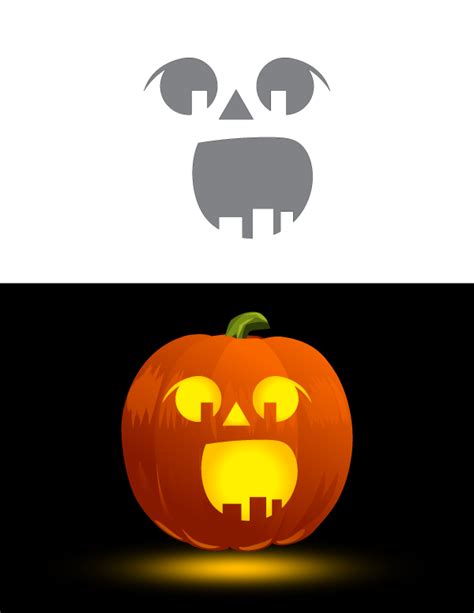 Printable Surprised Jack Olantern Face Pumpkin Stencil Pumpkin Stencil