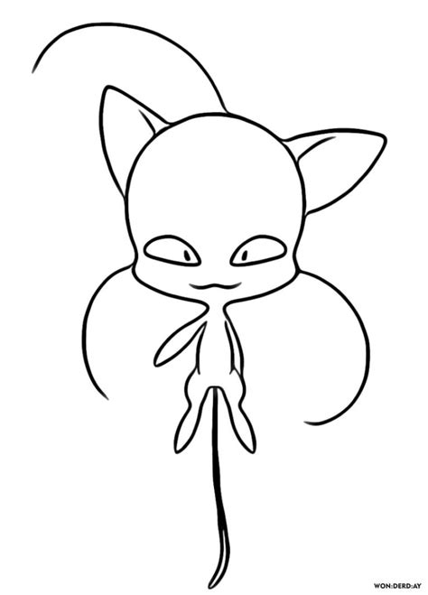 Coloring Pages Kwami Miraculous Ladybug And Cat Noir Print Free