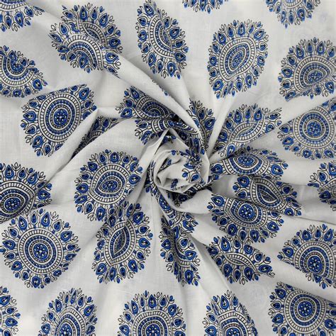 Ethnic Floral Hand Block Print Cotton Fabric Trade Star Exports