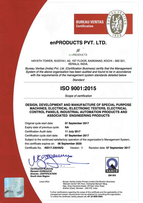 Iso 90012015 Certified Bureau Veritas Enproducts