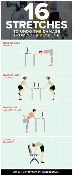 Office Stretches Sara Mulvanny Illustration Office Exercise